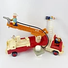 Vintage Fisher Price Husky Helper Hook & Ladder Firetruck #319 with Figures 1978