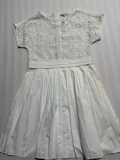 Madewell White Lace & Pleated Midi Dress – Size 2