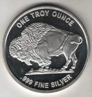 .999 FINE SILVER 1 TROY OZ SILVER ROUND UNITED STATES AMERICA BUFFALO