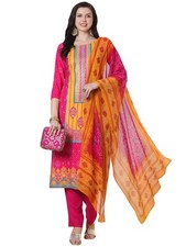 GoSriKi Women's Rayon Viscose Printed Straight Kurta with Pant Dupatta