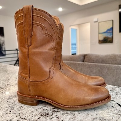 TECOVA Western Cowboy Boot  Brown Tan Suede Men\'s 8 D The Buck Men main image 2