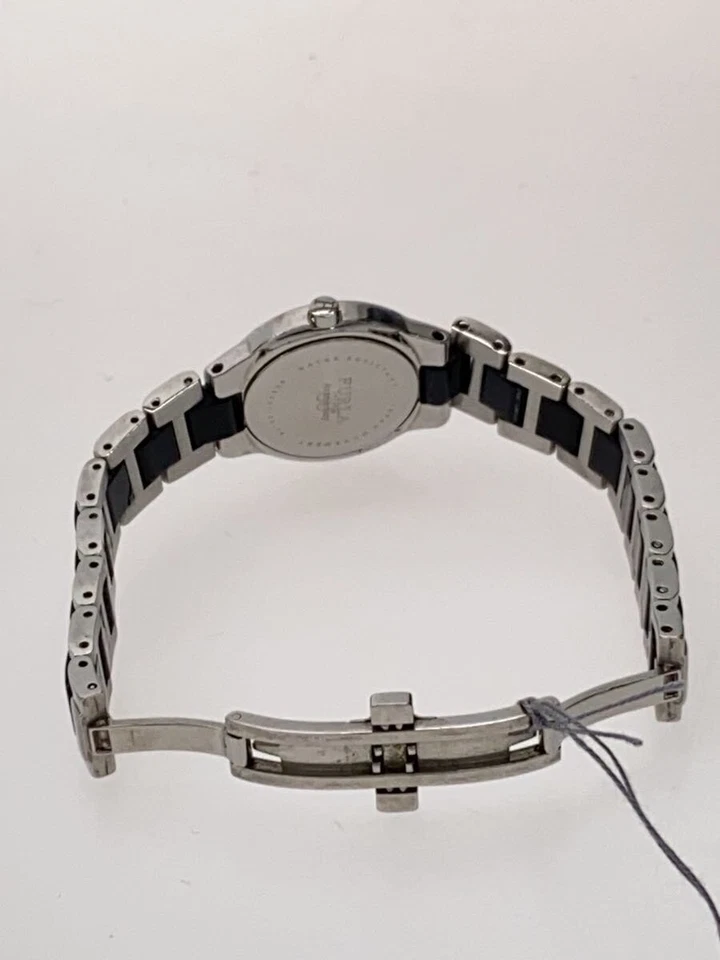 FURLA Black Dial Silver Case Analog Quartz Watch Excellent JAPAN - Image 4 of 4
