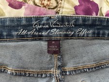 Gloria Vanderbilt Women's Jean Shorts, Size 14, Blue, All-Around Slimming Effect