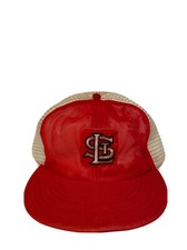 Vintage 80  s St. Louis Cardinals Patch Snapback Trucker Hat Size Large