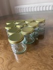 Deluxe Glass Jam Jars, 125ml, Packs:10 Gold Lids, Preserves, Pickles, Brand New