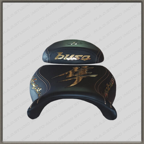 Custom(Black+Gold Chrome) Seat Cover Suzuki GSX1300R Hayabusa 2008-2020 (2Gen) - Picture 11 of 12