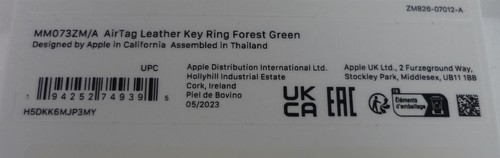 Genuine / Official Apple AirTag Leather Key Ring - Forest Green - New - Picture 4 of 6