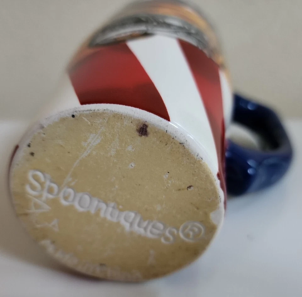 Ceramic Mug Spoontiques Motorcycle American Flag 14" Patriotic Biker - Imagem 3 de 3