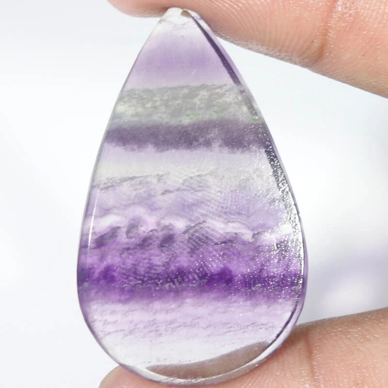 79.25 Cts, Natural Purple Fluorite Pear Shape Cabochon Loose Gemstone 26X42X8 mm - Image 2 of 4