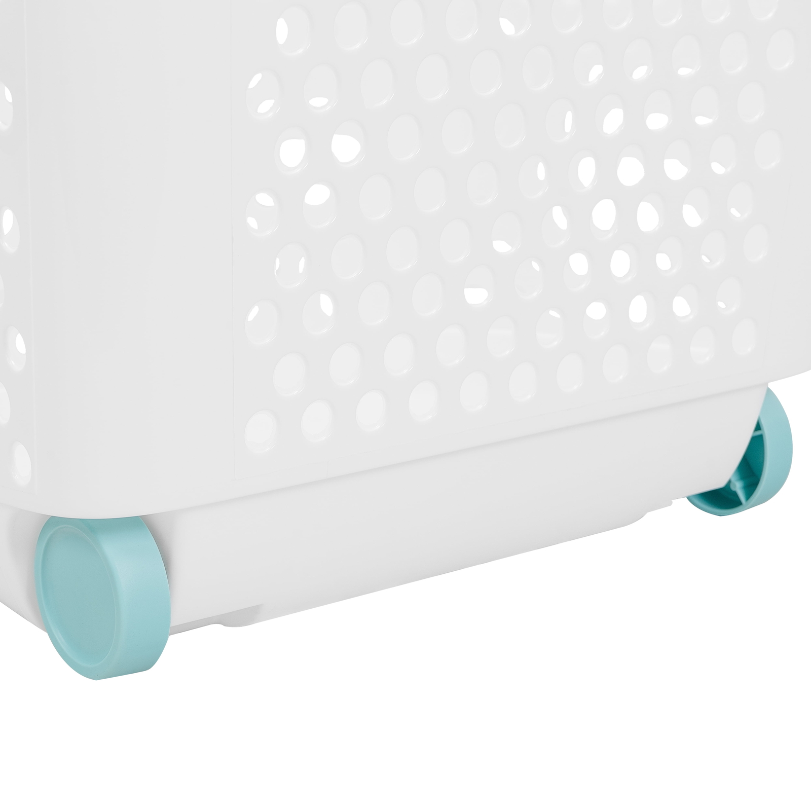 2 Bushel Rolling Plastic Laundry Hamper with Pop-up Handle, White, 2 Pack