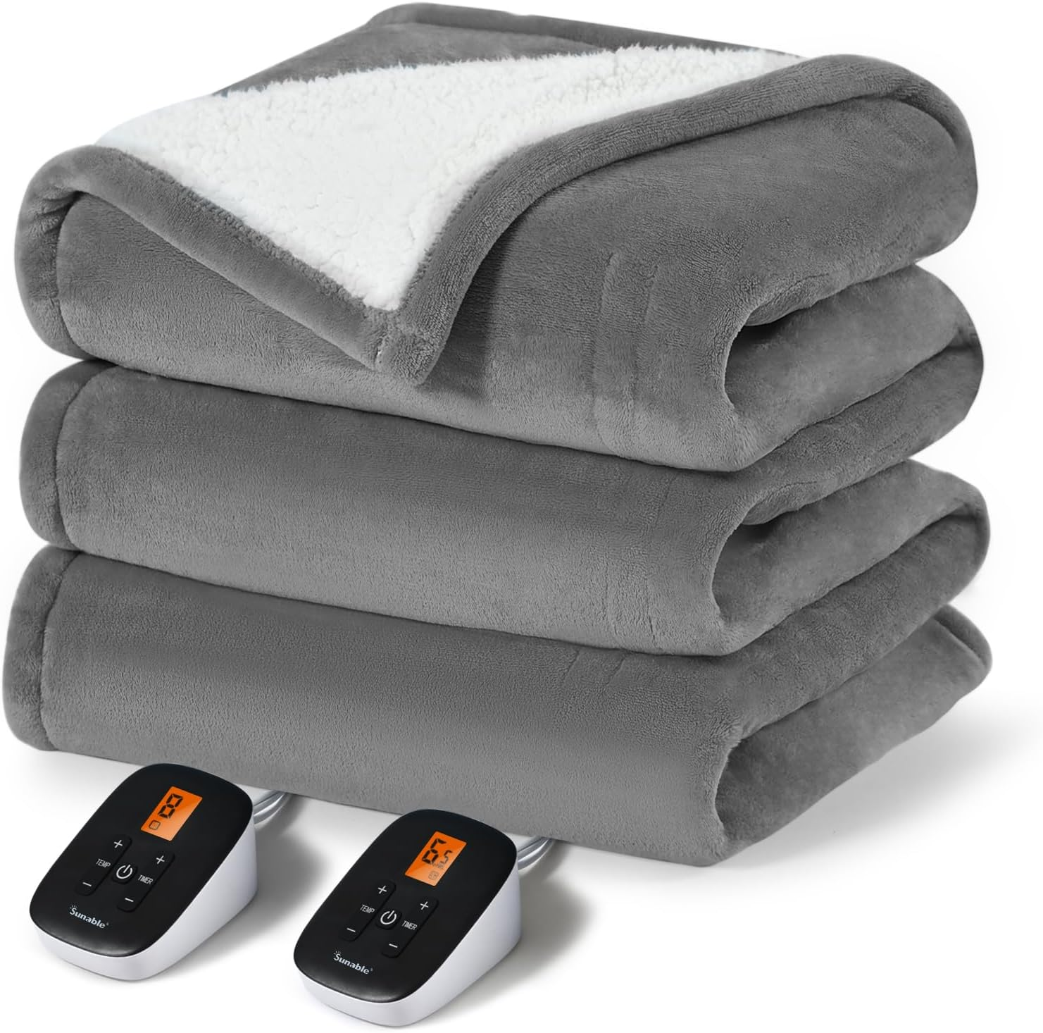 Heated Electric Blanket - Machine Washable Blanket with Time Settings Heat Setti