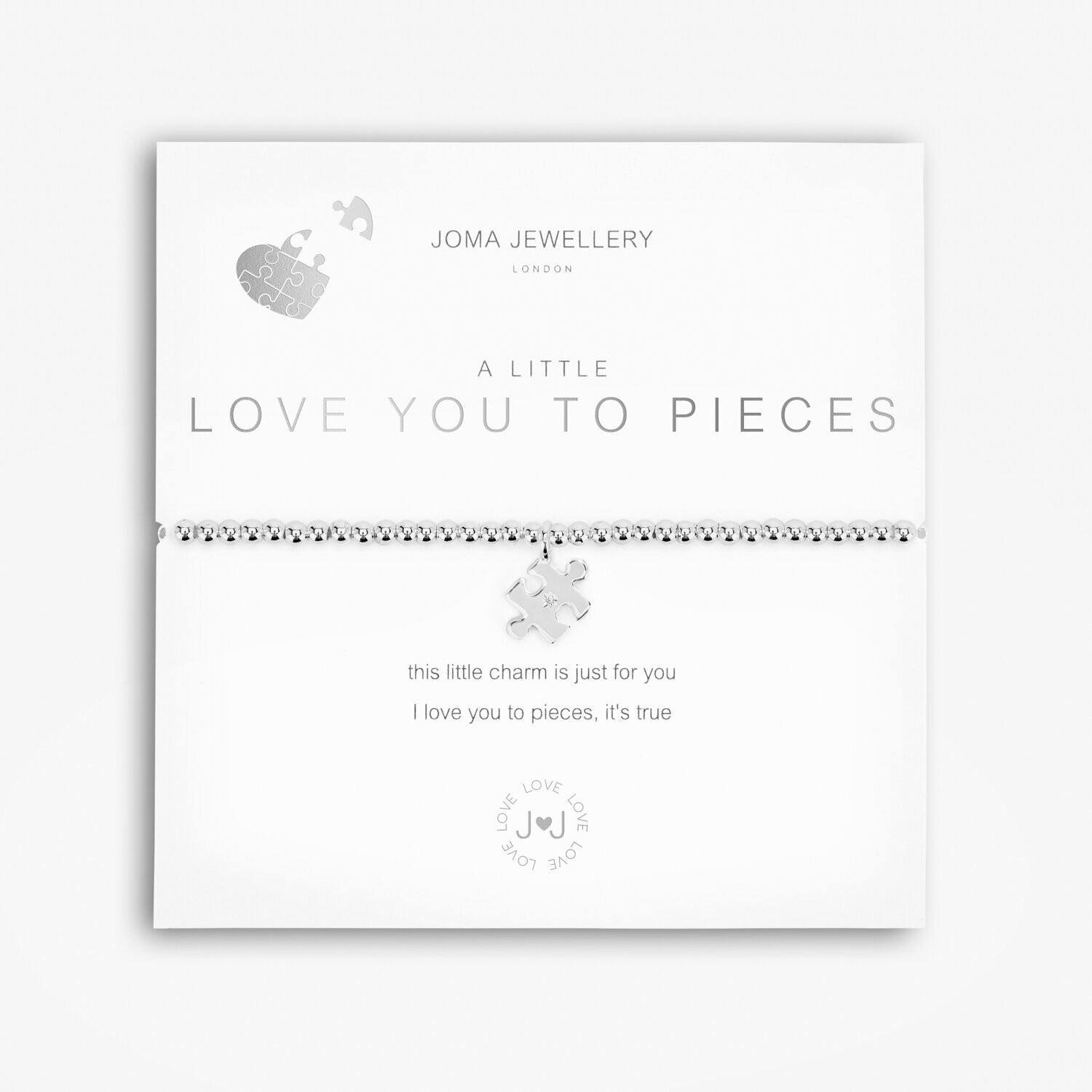 Joma Silver Plated Beaded Bracelet A Little LOVE YOU TO PIECES  + GIFT BAG 5233