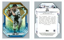 2022 TOPPS UPDATE DIAMOND GREATS DIE-CUT BLUE PARARLLEL DGDC-65 MEL OTT GIANTS