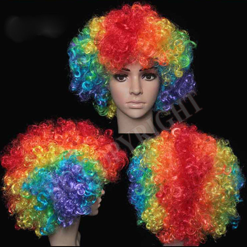Fashion Women Mens Afro Curly Clown Costume Party Disco Wig Wigs Hair