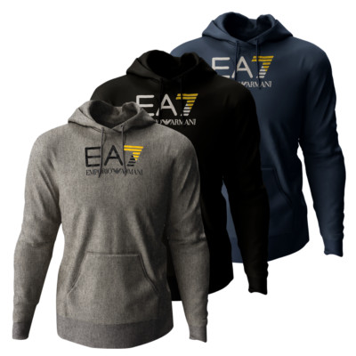 Emporio Armani EA7 Herren Kapuzen Sweatshirt Big Logo Langarm Hoodies S bis 2XL