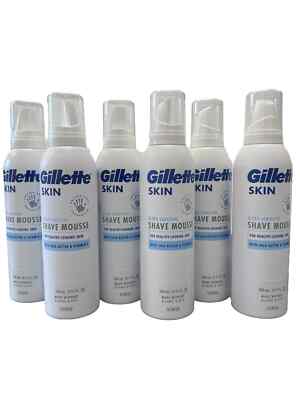 6 Gillette Skin Ultra Sensitive Shave Mousse with Shea Butter Vitamin E  8.11 oz