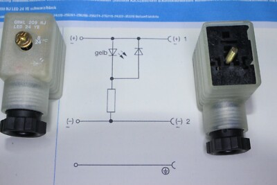 5 Stück Hirschmann Ventilstecker 3polig GMNL 209 NJ  LED 24 YE