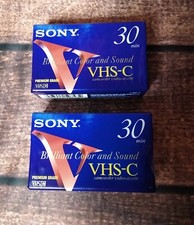 Lot of 2 SONY VHS-C Video Tapes 30 Minute Premium NEW and SEALED 
