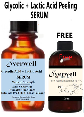 10%-70% Glycolic and Lactic Acid Peeling ''SERUM'' kit, Aging, Dark spots
