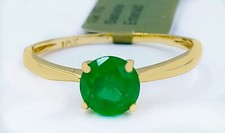GENUINE 1.15 Cts EMERALD RING 10K SOLID YELLOW GOLD - Free Appraisal Service