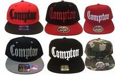 NEW COMPTON BOMPTON 3D EMBROIDERED FLAT BILL SNAPBACK BASEBALL HAT CAP 