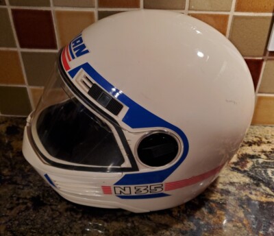 Vintage Red White Blue Nolan N35 Shielded air flow motorcycle