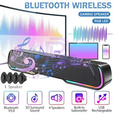 Powerful TV Sound Bar Home Theater Subwoofer Soundbar Bluetooth Wireless Speaker
