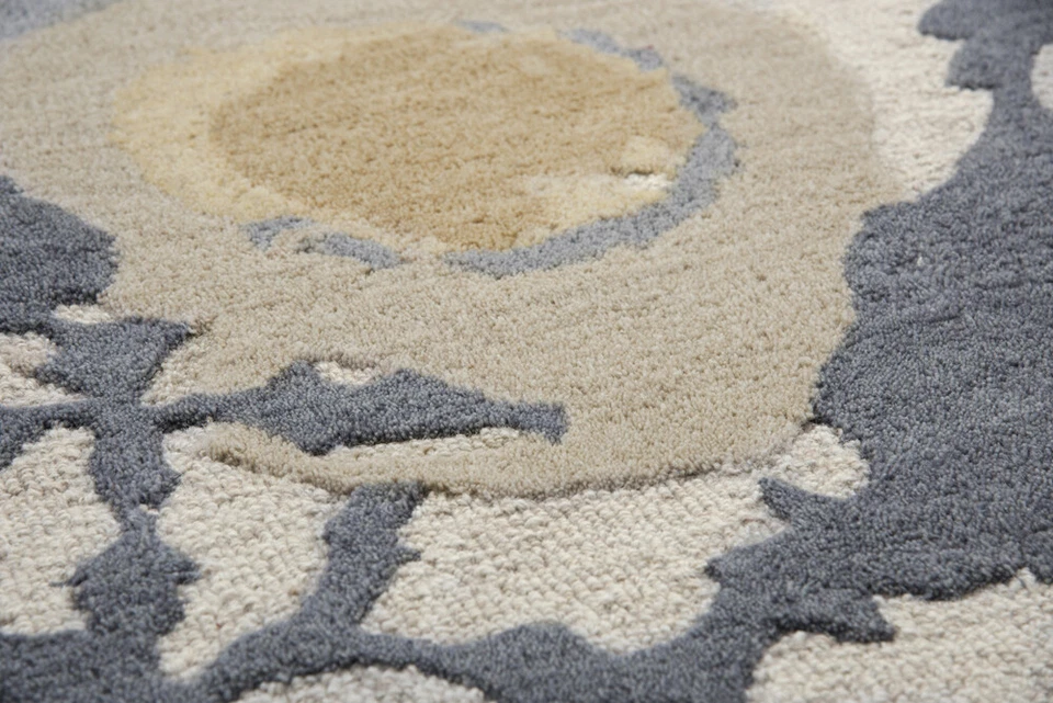 Rizzy Rugs Gray Petals Shaded Leaves Patches Contemporary Area Rug Floral CNP106 - Image 3 of 4