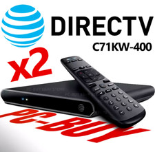 LOT of 2 AT T Direct TV Streaming Box C71KW-400 Includes Remote  Power Adapter