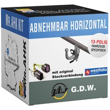 GDW Anhängerkupplung abnehmbar für Mercedes CLK Coupe C209 02-09 mit 13pol spez.