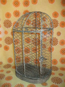 Détails Sur Vintage Ancienne Petite Cage Decorative En Acier Jardin Terrasse Véranda Oiseaux