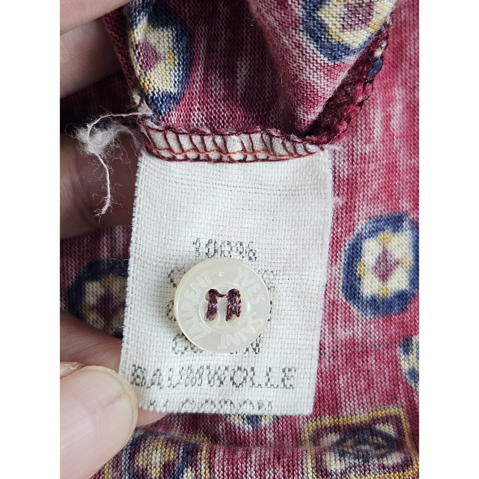 Polo vintage Yves Saint Laurent pour homme motivo astratto