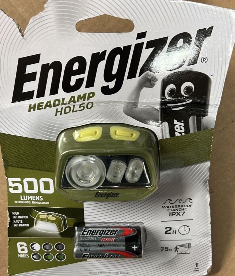 Energizer Hybrid Headlamp HDL50 500 Lumens Rechargeable + Batteries eBay