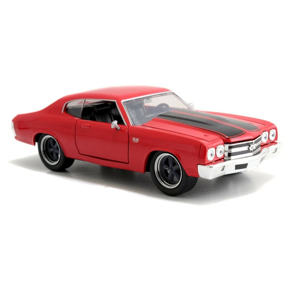 NEW Jada Toys 97193 Fast Furious DOM'S CHEVY CHEVELLE SS Glossy Red 1:24 Vehicle - Image 2 of 3