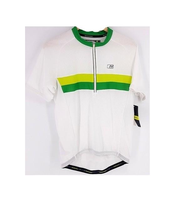 Nishiki Mens XL Color Core Block Bicycle Jersey White Green FAST SHIP! AL