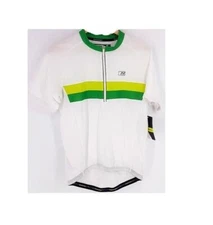 Nishiki Mens XL Color Core Block Bicycle Jersey White Green FAST SHIP! AL