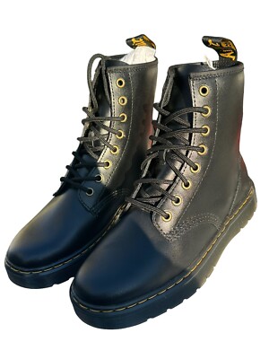 Doc Dr Martens Air Wair Boots Black Smooth Leather Lace Up 25345