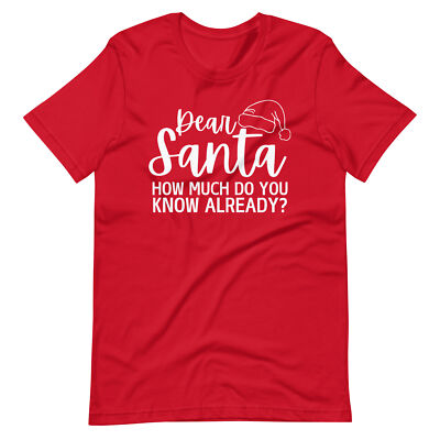 Dear Santa How Much Do You Know Christmas Unisex t-shirt S,M,L,XL,2X,3X,4X,5X