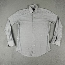 Bugatchi Uomo Shirt Mens Size 15.5 Gray Dress Button Up Long Sleeve 