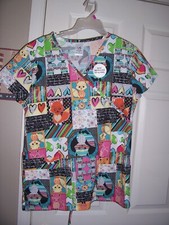 NWT Bobbie Brooks FOX Design Uniform Scrub Top Size MEDIUM Top 4