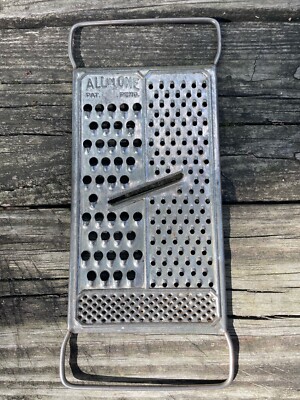 Vtg All In One Metal Cheese Grater Farmhouse Rustic Decor Flat Zester Shredder