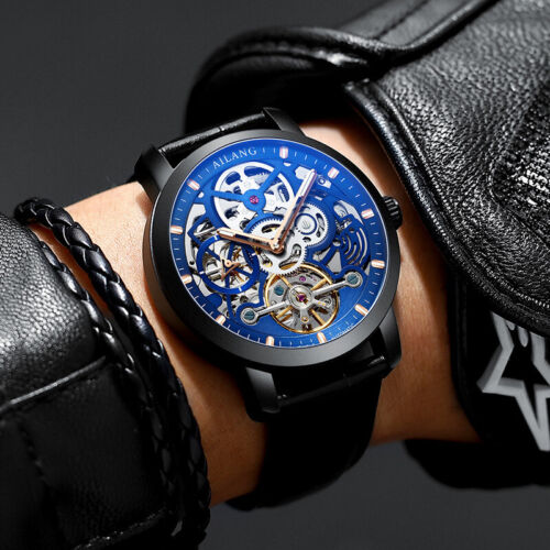 AILANG Watch Hollow Automatic Mechanical Watch 5 ATM Waterproof Men's Wristwatch - Picture 3 of 29