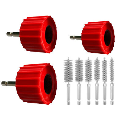 3pcs Copper Pipe Cleaners Plumbing And Heating Plumbing With 6 Wire Bristles