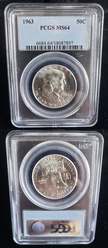 1963 Ben Franklin PCGS MS 64 argent demi-dollar 24318