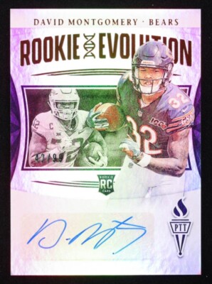David Montgomery 2019 Panini Passing the Torch Rookie Evolution Autographs Bears