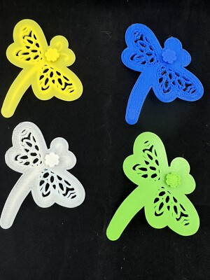 4 Piece Dragonfly Screen savers- magnetic, Double Sided, Multi color
