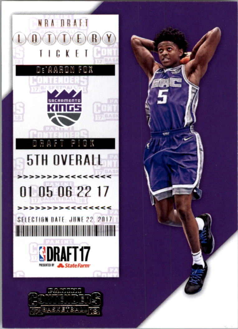2017-18 Panini Contenders Lottery Ticket #5 De'Aaron Fox - NM-MT