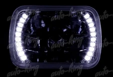 7"X6" H6014 H6052 H6054 SQUARE SEALED BEAM CHROME HOUSING WHITE LED HEADLIGHTS