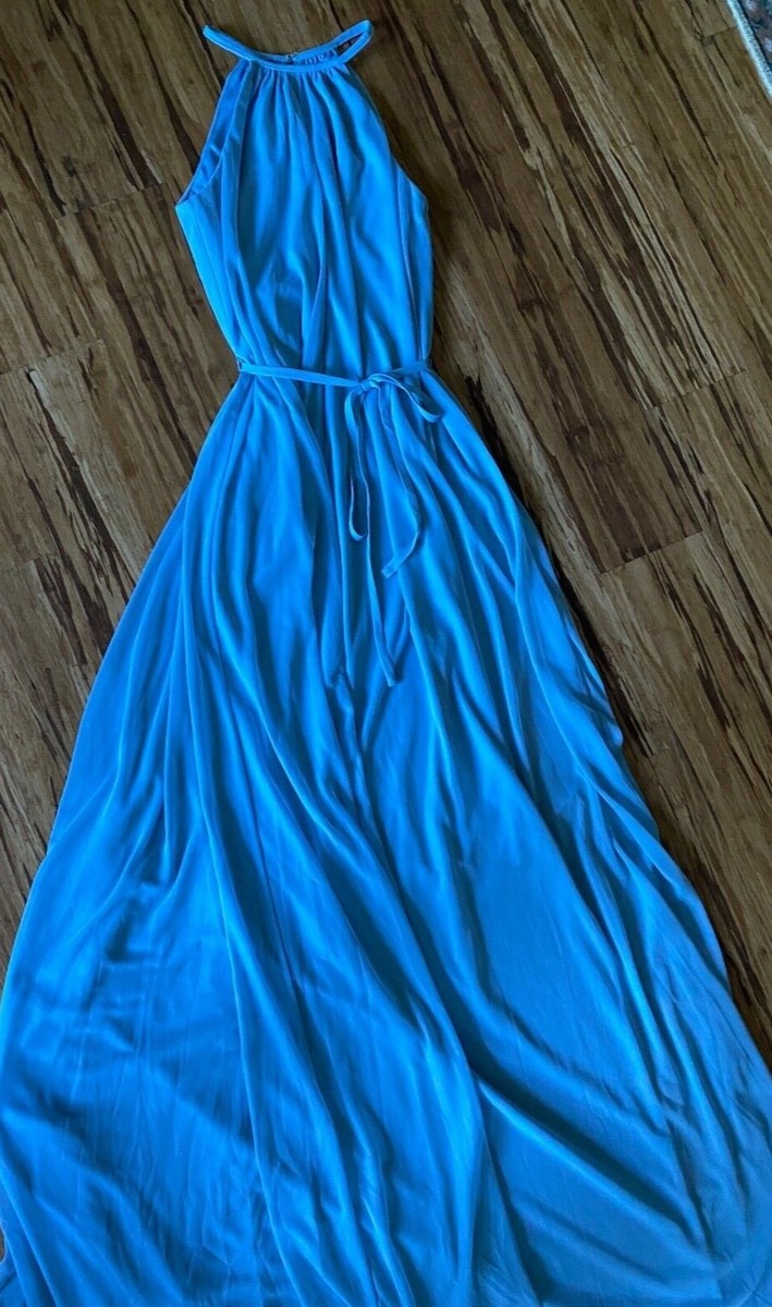 david's bridal dusty blue dresses David's Bridal Dusty Blue Charmeuse Dress