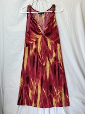 JONES NEW YORK SIGNATURE KNEE Length DRESS Small Vneck Bead Detail Sleeveless